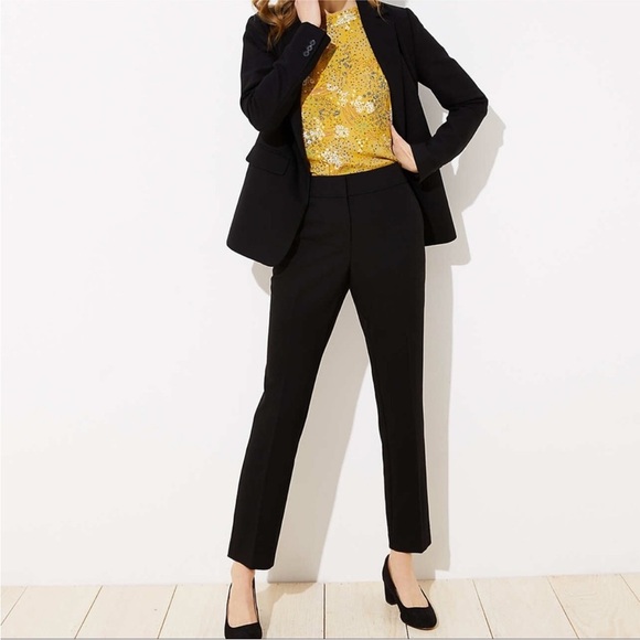 LOFT Slim Pencil Pants in Julie Fit (curvy fit), Black, Size 4, ankle crop - Picture 1 of 10